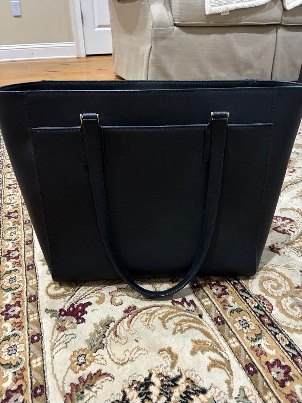 kate spade Black Saffiano Leather Tote with Luggage Tag - Picture 3 of 13